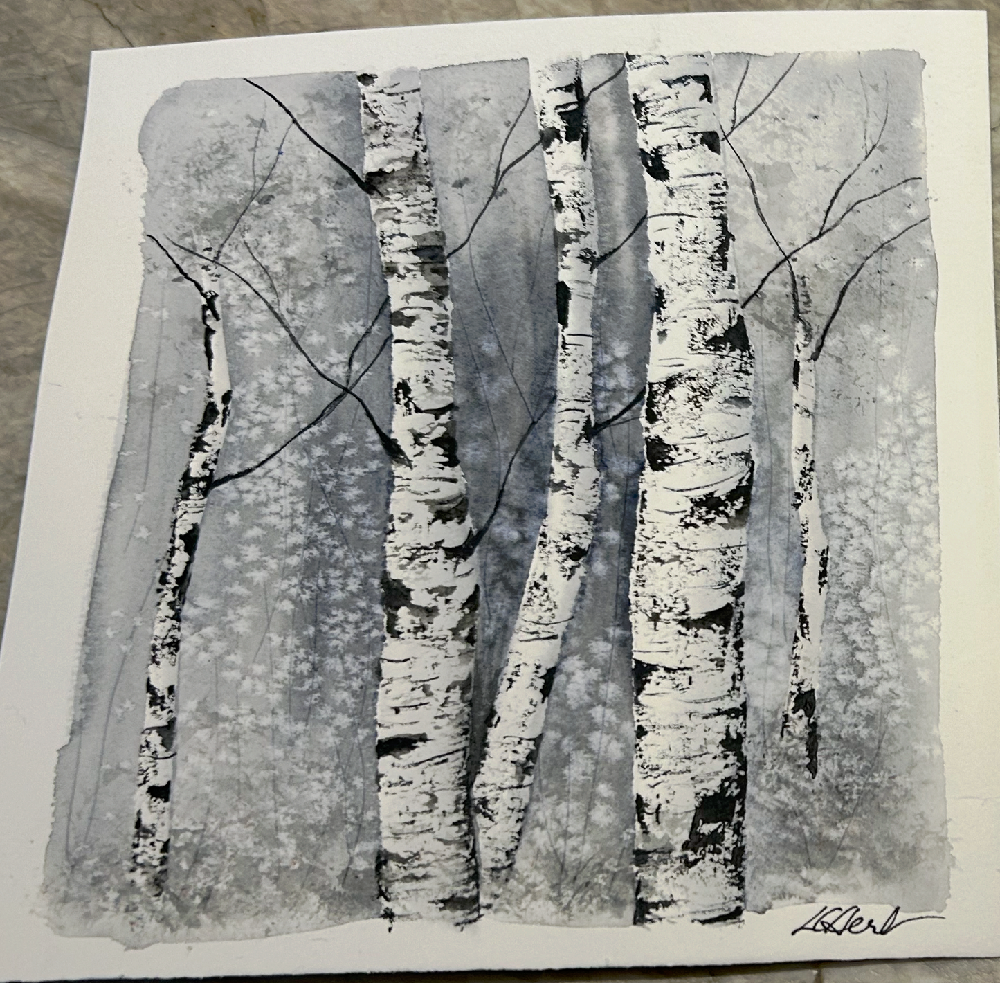 Birch Trees - 8x8 Original Painting